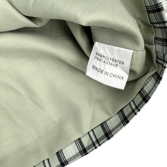 PRINCESS POLLY Sierra One Button Cropped Blazer Sz 0 Green Plaid Check - Picture 5 of 6